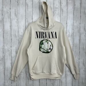 Nirvana Cream Rock Long Sleeve Graphic Print Pullover Hooded Sweatshirt Hoodie
